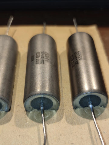 K40Y-9 1uF 1000nF 200V Matched Pair paper in oil PIO Audio capacitors NOS