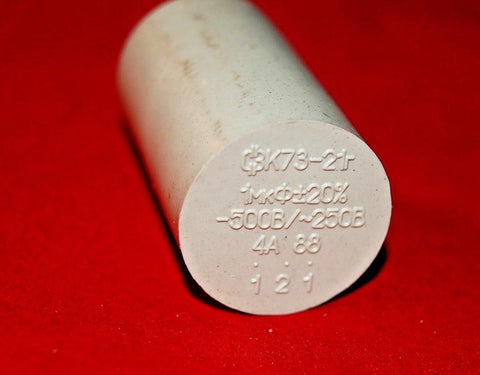 K73-21G  FIO Capacitors 1.0uF 500V. ~250V.  50 pcs. - TubesAndSound